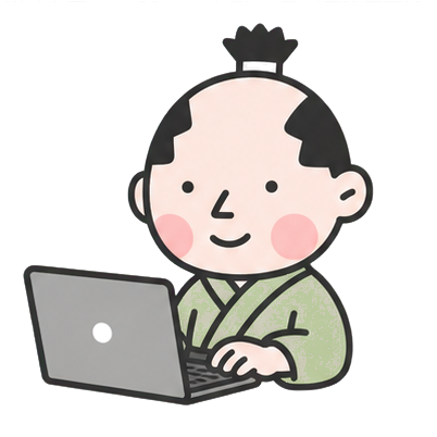 ノートPCを使うHAGAKURE君